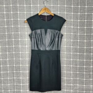 Judith & Charles Heathrow Leather Detail Pencil Dress